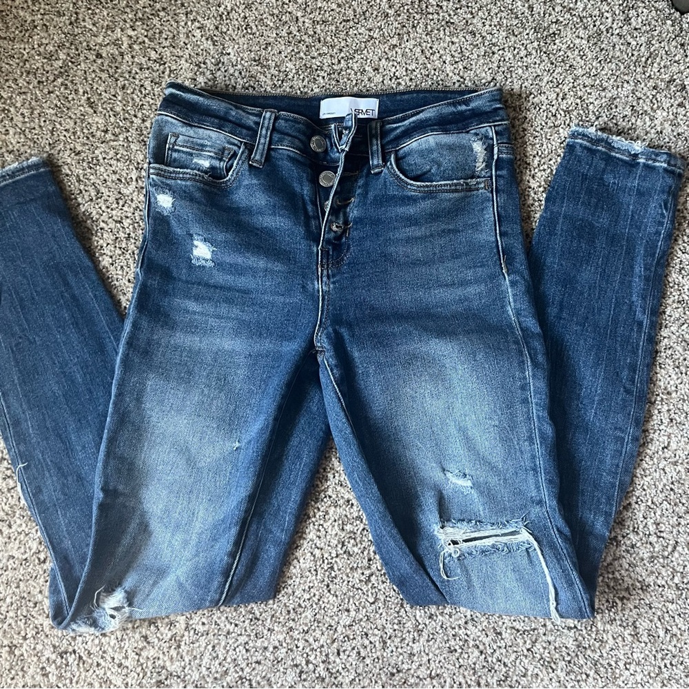 VERVET by flying monkey distressed jeans. Size 25, lightly worn!